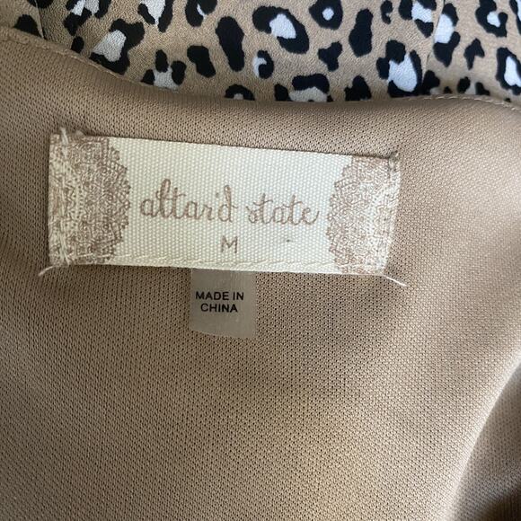 Altar'd State V Neck Tie Babydoll Dress Size Medium Animal Print NEW NWT AE203 - Picture 7 of 8